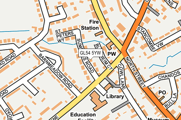 GL54 5YW map - OS OpenMap – Local (Ordnance Survey) GL54 5YW map - OS OpenMap – Local (Ordnance Survey)