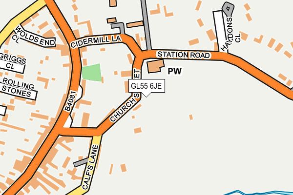GL55 6JE map - OS OpenMap – Local (Ordnance Survey) GL55 6JE map - OS OpenMap – Local (Ordnance Survey)