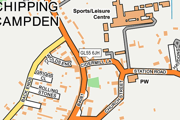 GL55 6JH map - OS OpenMap – Local (Ordnance Survey) GL55 6JH map - OS OpenMap – Local (Ordnance Survey)