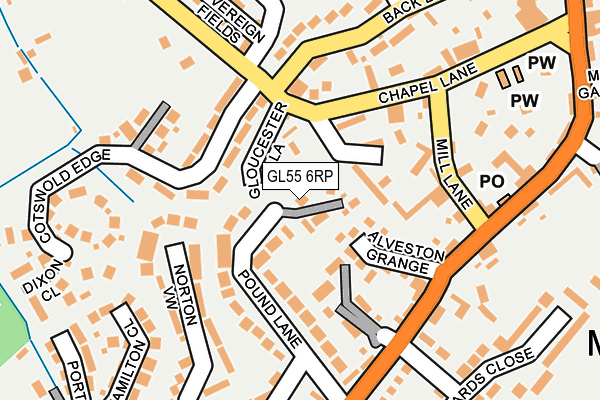 GL55 6RP map - OS OpenMap – Local (Ordnance Survey) GL55 6RP map - OS OpenMap – Local (Ordnance Survey)