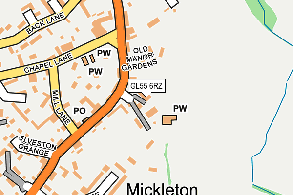 GL55 6RZ map - OS OpenMap – Local (Ordnance Survey) GL55 6RZ map - OS OpenMap – Local (Ordnance Survey)