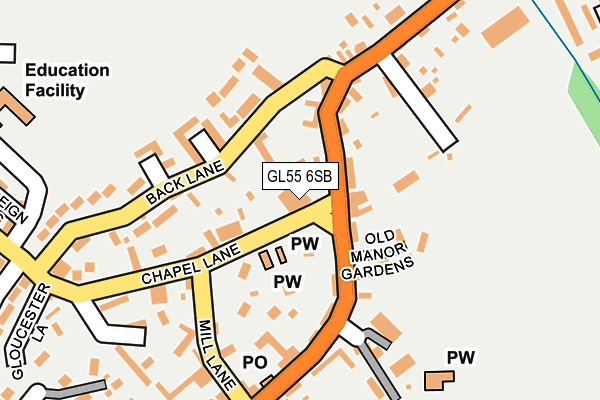 GL55 6SB map - OS OpenMap – Local (Ordnance Survey) GL55 6SB map - OS OpenMap – Local (Ordnance Survey)