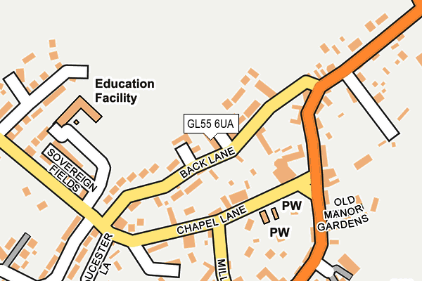 GL55 6UA map - OS OpenMap – Local (Ordnance Survey) GL55 6UA map - OS OpenMap – Local (Ordnance Survey)