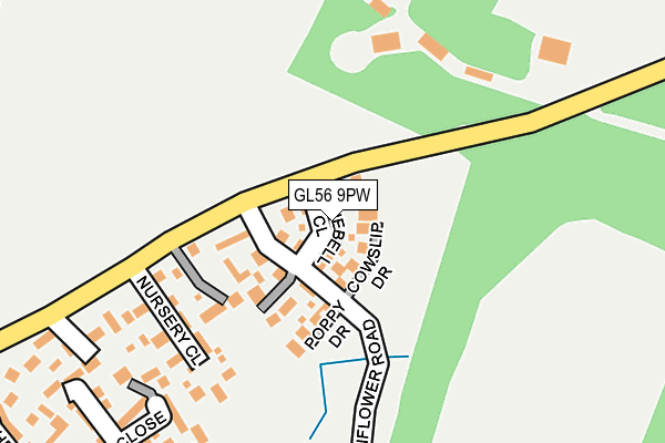GL56 9PW map - OS OpenMap – Local (Ordnance Survey) GL56 9PW map - OS OpenMap – Local (Ordnance Survey)