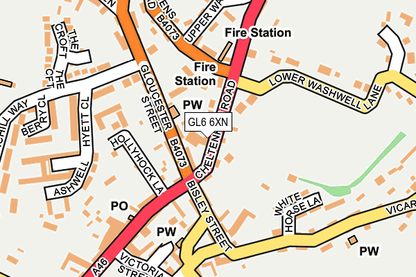 GL6 6XN map - OS OpenMap – Local (Ordnance Survey) GL6 6XN map - OS OpenMap – Local (Ordnance Survey)