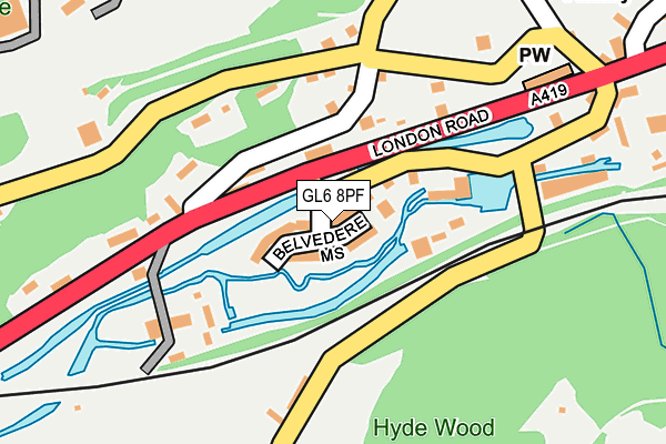 GL6 8PF map - OS OpenMap – Local (Ordnance Survey) GL6 8PF map - OS OpenMap – Local (Ordnance Survey)