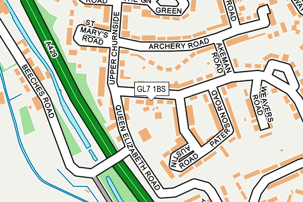 GL7 1BS map - OS OpenMap – Local (Ordnance Survey) GL7 1BS map - OS OpenMap – Local (Ordnance Survey)