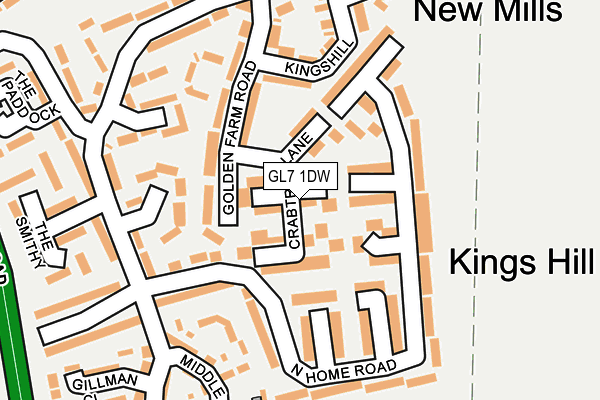 GL7 1DW map - OS OpenMap – Local (Ordnance Survey) GL7 1DW map - OS OpenMap – Local (Ordnance Survey)