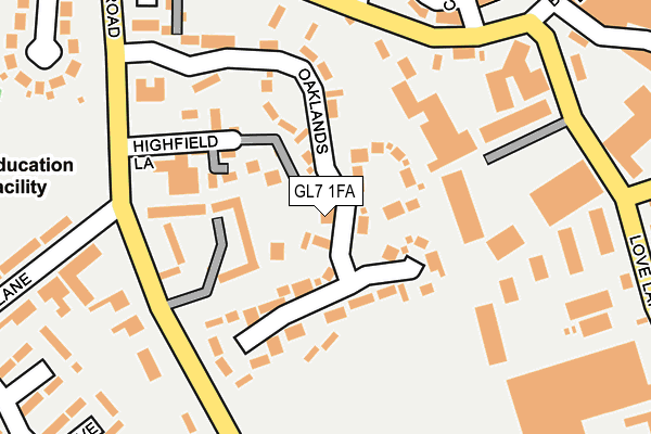 GL7 1FA map - OS OpenMap – Local (Ordnance Survey) GL7 1FA map - OS OpenMap – Local (Ordnance Survey)