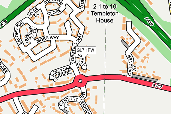GL7 1FW map - OS OpenMap – Local (Ordnance Survey) GL7 1FW map - OS OpenMap – Local (Ordnance Survey)