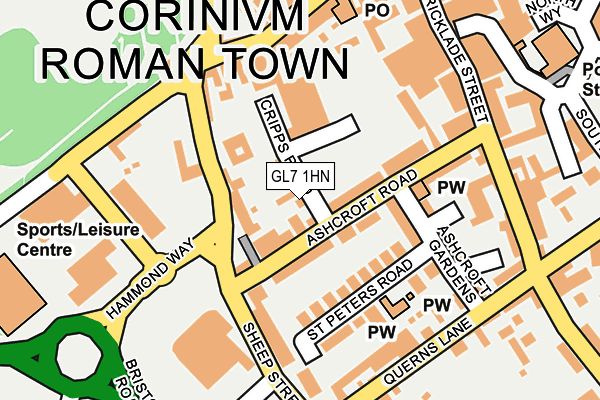 GL7 1HN map - OS OpenMap – Local (Ordnance Survey) GL7 1HN map - OS OpenMap – Local (Ordnance Survey)
