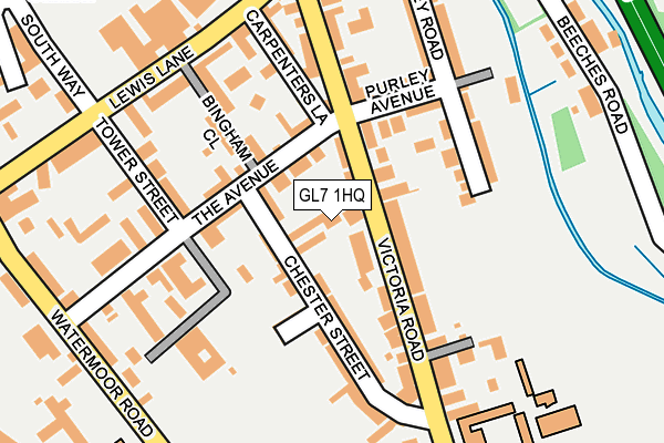 GL7 1HQ map - OS OpenMap – Local (Ordnance Survey) GL7 1HQ map - OS OpenMap – Local (Ordnance Survey)