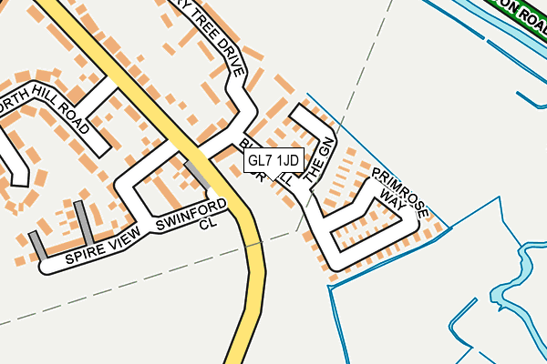 GL7 1JD map - OS OpenMap – Local (Ordnance Survey) GL7 1JD map - OS OpenMap – Local (Ordnance Survey)