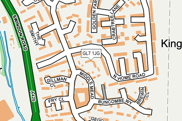 GL7 1JG map - OS OpenMap – Local (Ordnance Survey) GL7 1JG map - OS OpenMap – Local (Ordnance Survey)