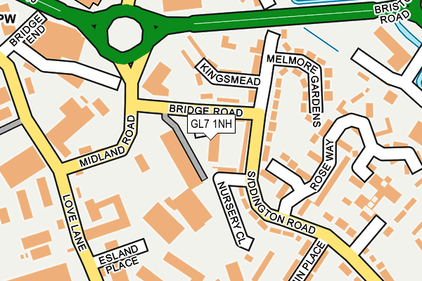 GL7 1NH map - OS OpenMap – Local (Ordnance Survey) GL7 1NH map - OS OpenMap – Local (Ordnance Survey)