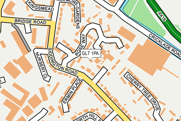 GL7 1PA map - OS OpenMap – Local (Ordnance Survey) GL7 1PA map - OS OpenMap – Local (Ordnance Survey)