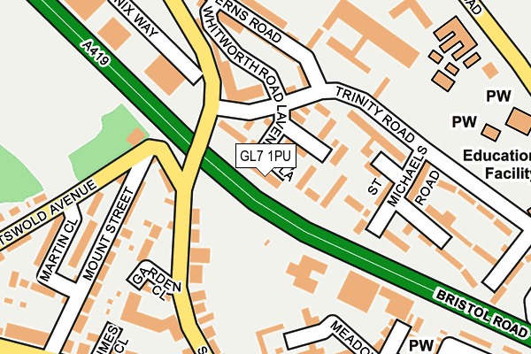 GL7 1PU map - OS OpenMap – Local (Ordnance Survey) GL7 1PU map - OS OpenMap – Local (Ordnance Survey)