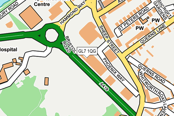 GL7 1QG map - OS OpenMap – Local (Ordnance Survey) GL7 1QG map - OS OpenMap – Local (Ordnance Survey)