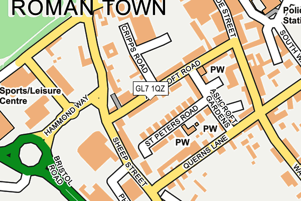 GL7 1QZ map - OS OpenMap – Local (Ordnance Survey) GL7 1QZ map - OS OpenMap – Local (Ordnance Survey)