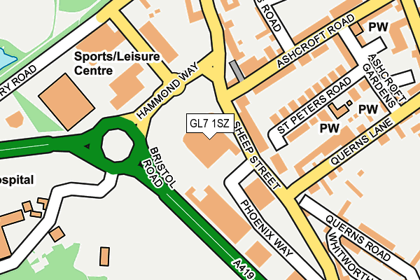 GL7 1SZ map - OS OpenMap – Local (Ordnance Survey) GL7 1SZ map - OS OpenMap – Local (Ordnance Survey)