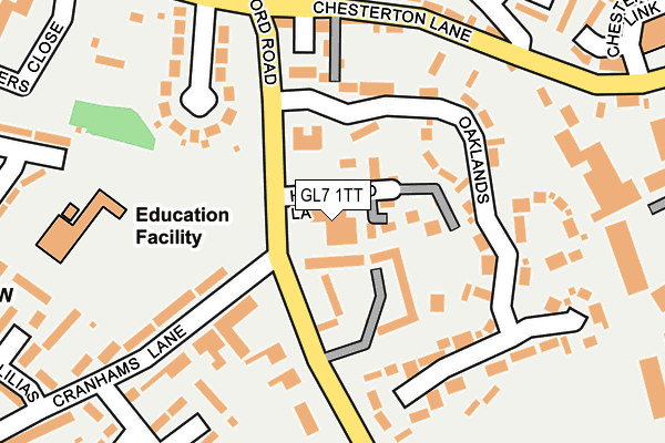 GL7 1TT map - OS OpenMap – Local (Ordnance Survey) GL7 1TT map - OS OpenMap – Local (Ordnance Survey)