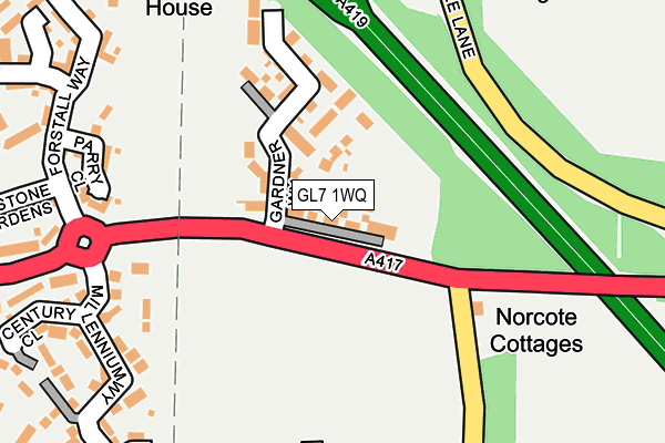 GL7 1WQ map - OS OpenMap – Local (Ordnance Survey) GL7 1WQ map - OS OpenMap – Local (Ordnance Survey)