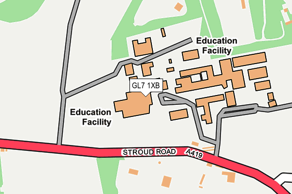 GL7 1XB map - OS OpenMap – Local (Ordnance Survey) GL7 1XB map - OS OpenMap – Local (Ordnance Survey)