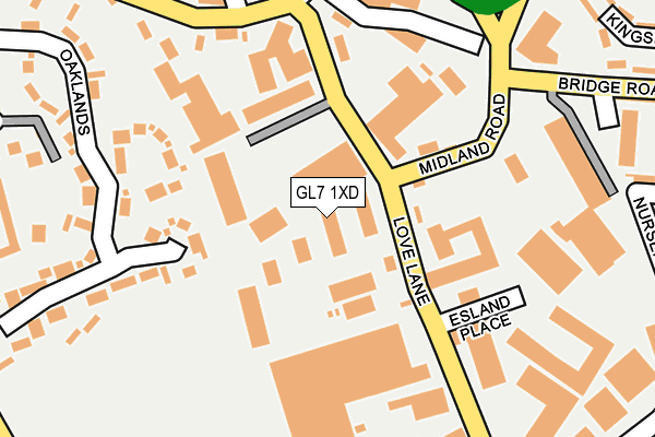 GL7 1XD map - OS OpenMap – Local (Ordnance Survey) GL7 1XD map - OS OpenMap – Local (Ordnance Survey)
