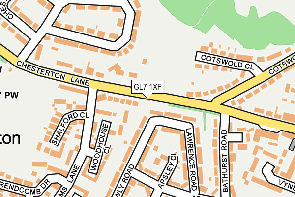 GL7 1XF map - OS OpenMap – Local (Ordnance Survey) GL7 1XF map - OS OpenMap – Local (Ordnance Survey)