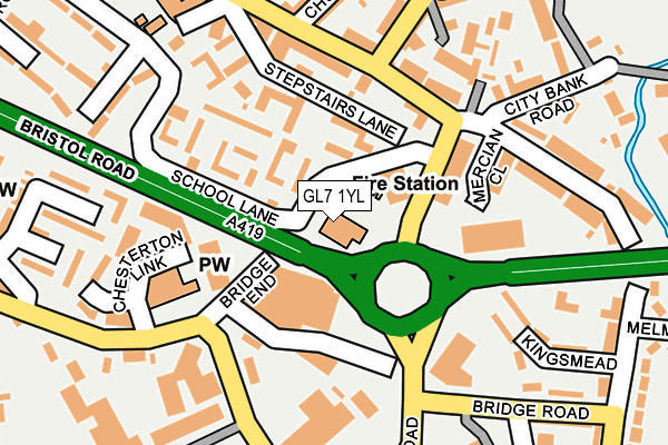GL7 1YL map - OS OpenMap – Local (Ordnance Survey) GL7 1YL map - OS OpenMap – Local (Ordnance Survey)