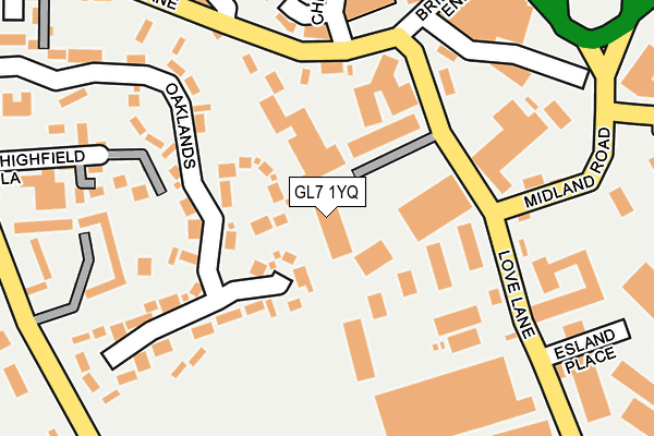 GL7 1YQ map - OS OpenMap – Local (Ordnance Survey) GL7 1YQ map - OS OpenMap – Local (Ordnance Survey)