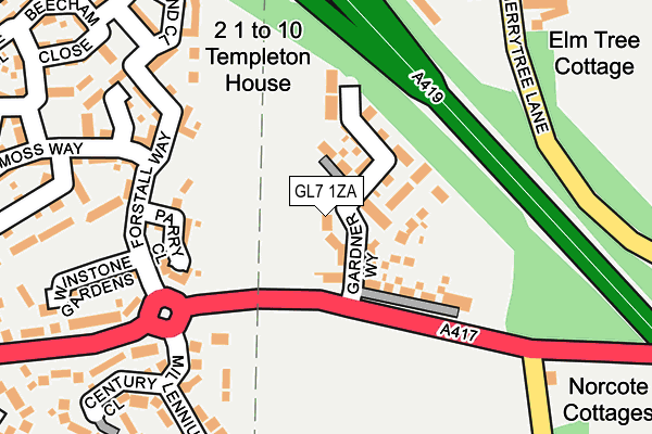 GL7 1ZA map - OS OpenMap – Local (Ordnance Survey) GL7 1ZA map - OS OpenMap – Local (Ordnance Survey)