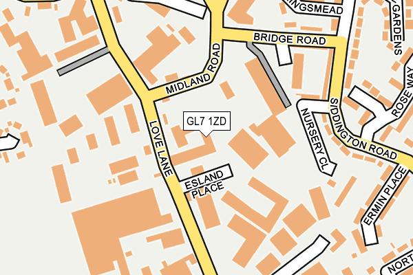 GL7 1ZD map - OS OpenMap – Local (Ordnance Survey) GL7 1ZD map - OS OpenMap – Local (Ordnance Survey)