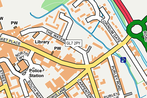 GL7 2PY map - OS OpenMap – Local (Ordnance Survey) GL7 2PY map - OS OpenMap – Local (Ordnance Survey)