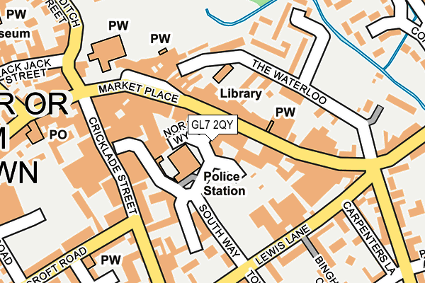 GL7 2QY map - OS OpenMap – Local (Ordnance Survey) GL7 2QY map - OS OpenMap – Local (Ordnance Survey)