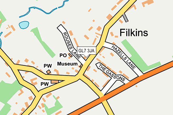 GL7 3JA map - OS OpenMap – Local (Ordnance Survey) GL7 3JA map - OS OpenMap – Local (Ordnance Survey)