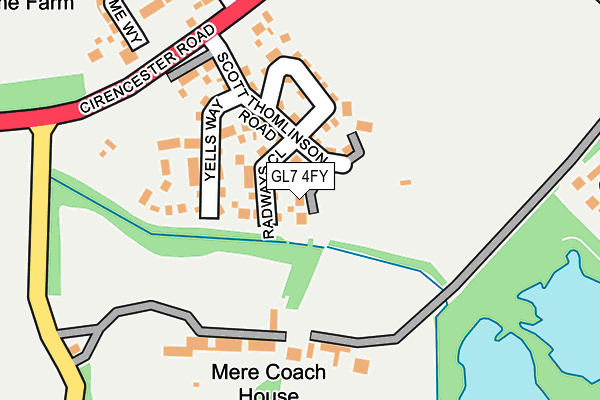 GL7 4FY map - OS OpenMap – Local (Ordnance Survey) GL7 4FY map - OS OpenMap – Local (Ordnance Survey)