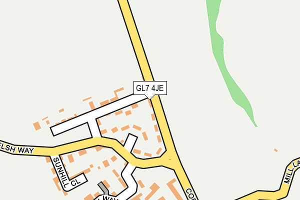 GL7 4JE map - OS OpenMap – Local (Ordnance Survey) GL7 4JE map - OS OpenMap – Local (Ordnance Survey)