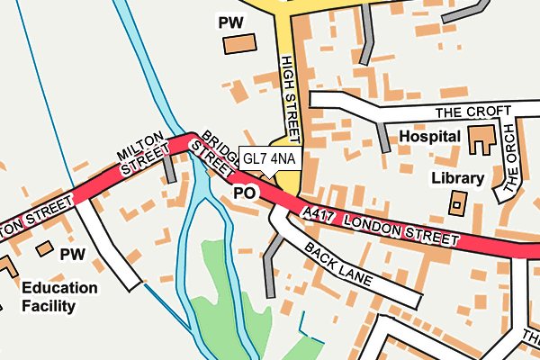 GL7 4NA map - OS OpenMap – Local (Ordnance Survey) GL7 4NA map - OS OpenMap – Local (Ordnance Survey)