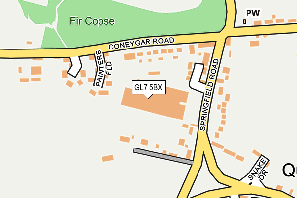 GL7 5BX map - OS OpenMap – Local (Ordnance Survey) GL7 5BX map - OS OpenMap – Local (Ordnance Survey)