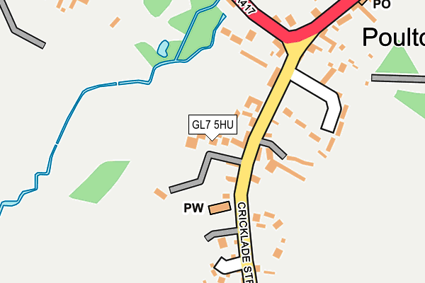 GL7 5HU map - OS OpenMap – Local (Ordnance Survey) GL7 5HU map - OS OpenMap – Local (Ordnance Survey)