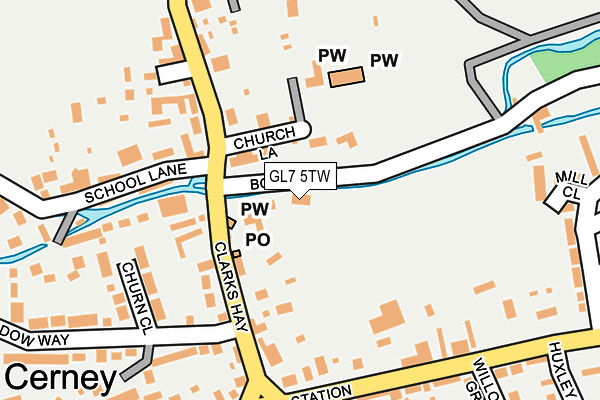 GL7 5TW map - OS OpenMap – Local (Ordnance Survey) GL7 5TW map - OS OpenMap – Local (Ordnance Survey)