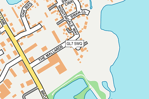 GL7 5WQ map - OS OpenMap – Local (Ordnance Survey) GL7 5WQ map - OS OpenMap – Local (Ordnance Survey)