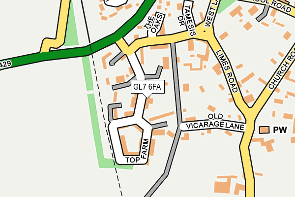 GL7 6FA map - OS OpenMap – Local (Ordnance Survey) GL7 6FA map - OS OpenMap – Local (Ordnance Survey)