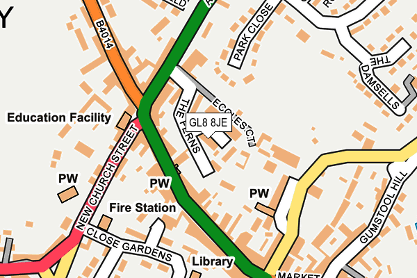 GL8 8JE map - OS OpenMap – Local (Ordnance Survey) GL8 8JE map - OS OpenMap – Local (Ordnance Survey)