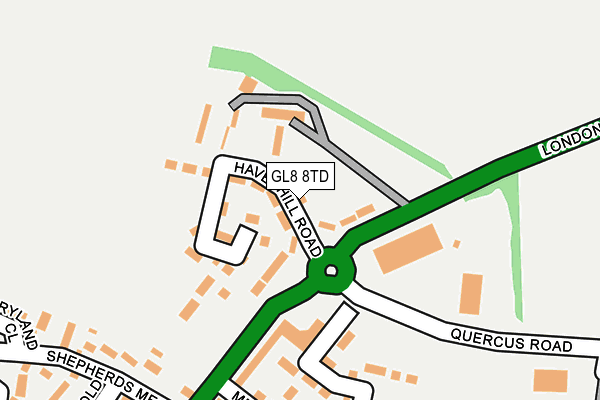 GL8 8TD map - OS OpenMap – Local (Ordnance Survey) GL8 8TD map - OS OpenMap – Local (Ordnance Survey)