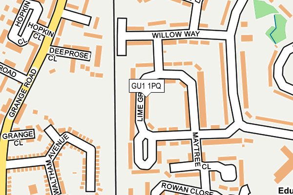 GU1 1PQ map - OS OpenMap – Local (Ordnance Survey) GU1 1PQ map - OS OpenMap – Local (Ordnance Survey)