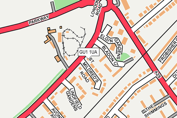 GU1 1UA map - OS OpenMap – Local (Ordnance Survey) GU1 1UA map - OS OpenMap – Local (Ordnance Survey)