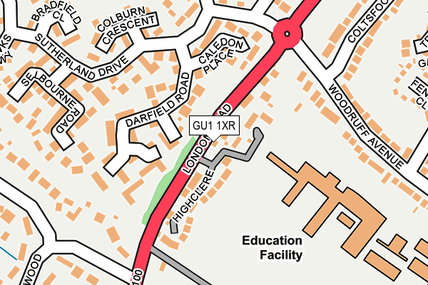 GU1 1XR map - OS OpenMap – Local (Ordnance Survey) GU1 1XR map - OS OpenMap – Local (Ordnance Survey)