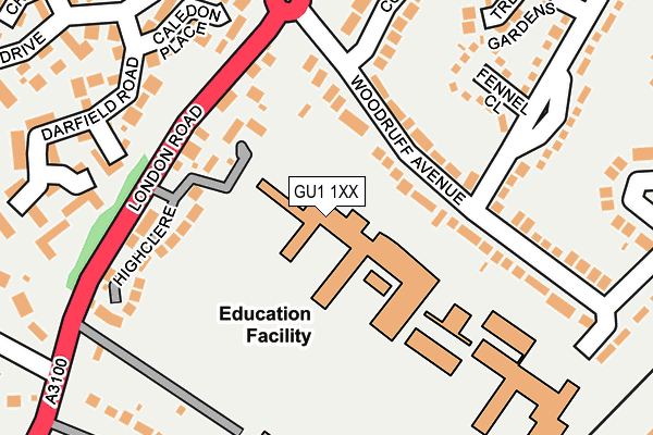 GU1 1XX map - OS OpenMap – Local (Ordnance Survey) GU1 1XX map - OS OpenMap – Local (Ordnance Survey)